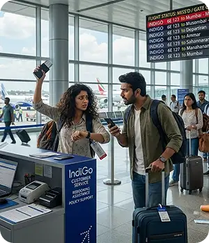 Missed flight assistance illustration